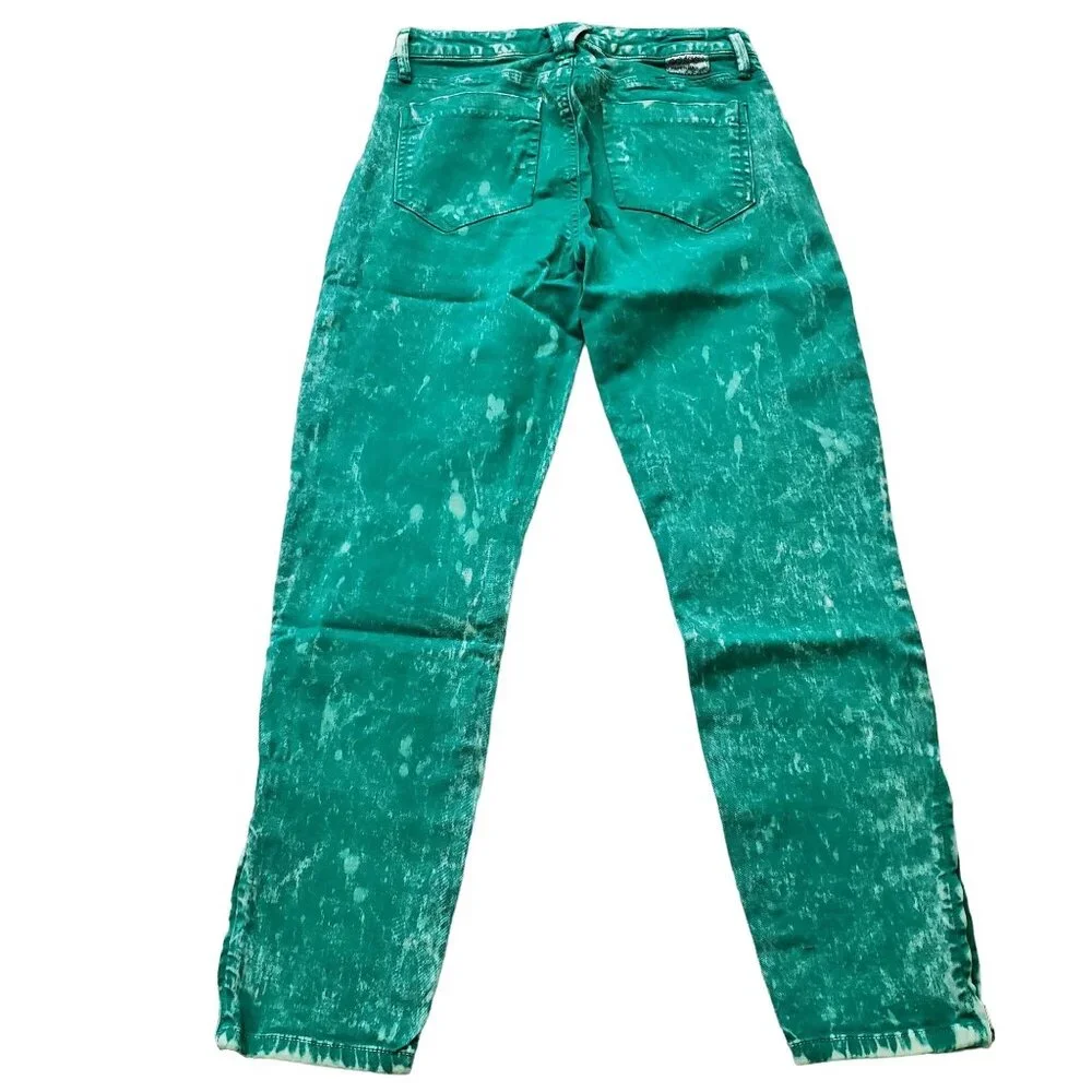 Goldsign Glam boyfriend ankle Bleached Green 5 pockets‎ denim Jeans Size 27 NWOT